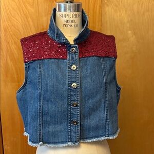 Weissman cropped vest size L -(m)